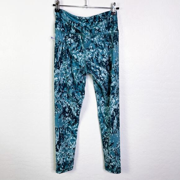 Z By Zella High Waisted Printed Leggings Blue Clearwater Acacia size XS NWOT - Picture 6 of 10
